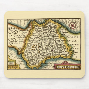 Devon (Devonshire) Landkreis England Antiker Karte Mousepad