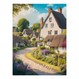 Devon England Reiseplakat Poster