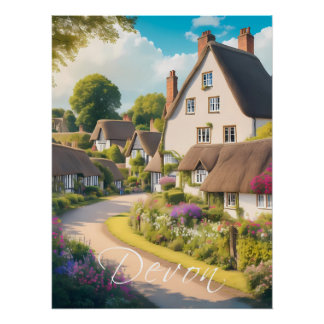 Devon England Reiseplakat Poster