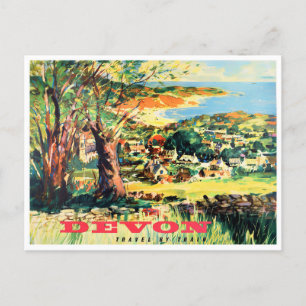 Devon England Vintage Reise Postkarte
