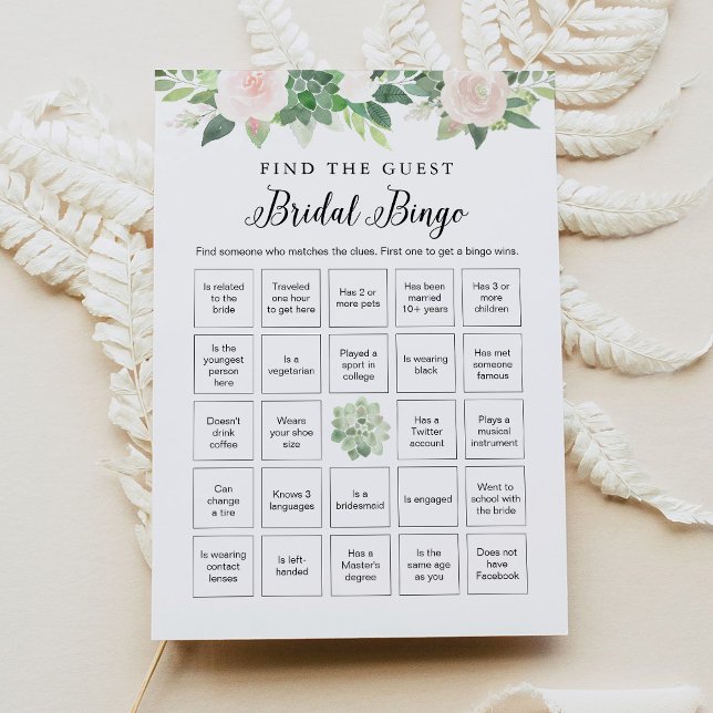DEVON Floral Find Guest Bridal Bingo Game Einladung (Von Creator hochgeladen)