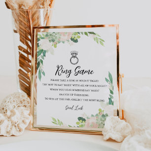 DEVON Greenery Ring Game Don't Say Bride Sign Poster