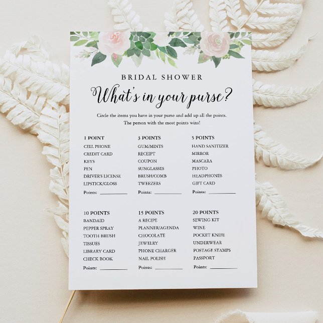 DEVON Greenery Was ist in deinem puren Duschspiel? Einladung (Von Creator hochgeladen)