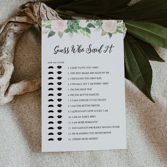 DEVON Guess Wer sagte, es Brautparty Game (Von Creator hochgeladen)