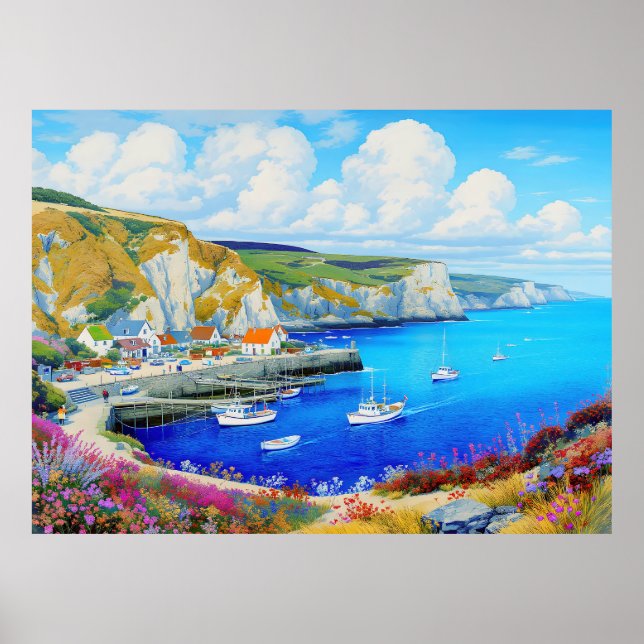 "Devon Harbor Dreamscape" - Eine englische Seascap Poster (Vorne)