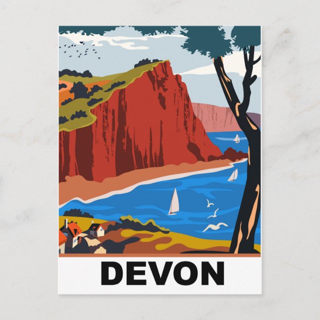 Devon-Küste Postkarte (Vorderseite)
