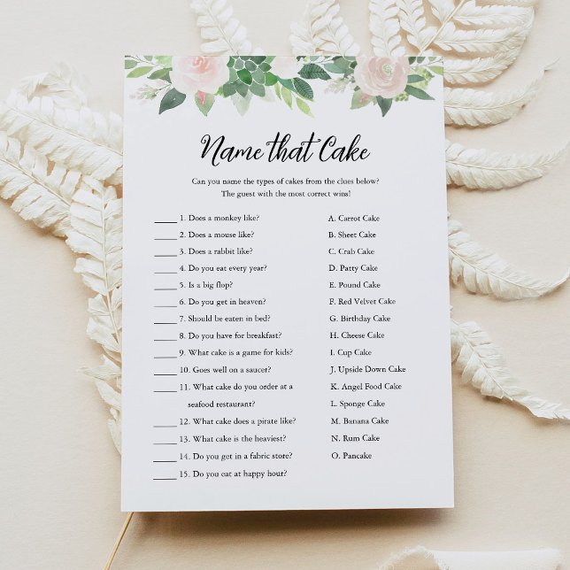 DEVON Name That Cake Brautparty Game Card Einladung (Von Creator hochgeladen)
