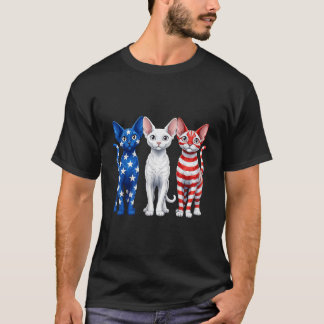 Devon Rex Amerikanische Flagge T-Shirt