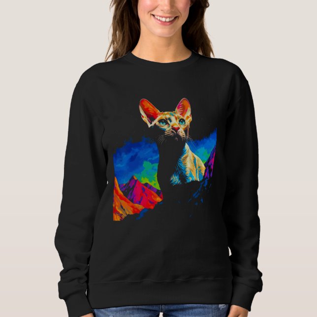 Devon Rex Cat Art Sweatshirt (Vorderseite)