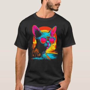 Devon Rex Cat Beach T-Shirt