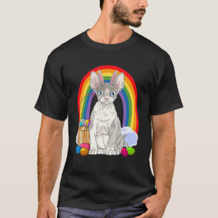 Devon Rex Cat Happy Oaster Eggs Bunny T-Shirt