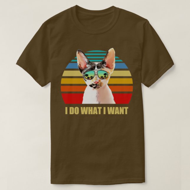 Devon Rex Cat I tun, was ich gewollt Funny Cat Lov T-Shirt (Design vorne)
