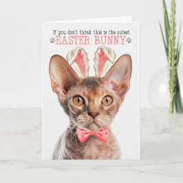 Devon Rex Cat in Bunny Ears für Ostern Feiertagskarte