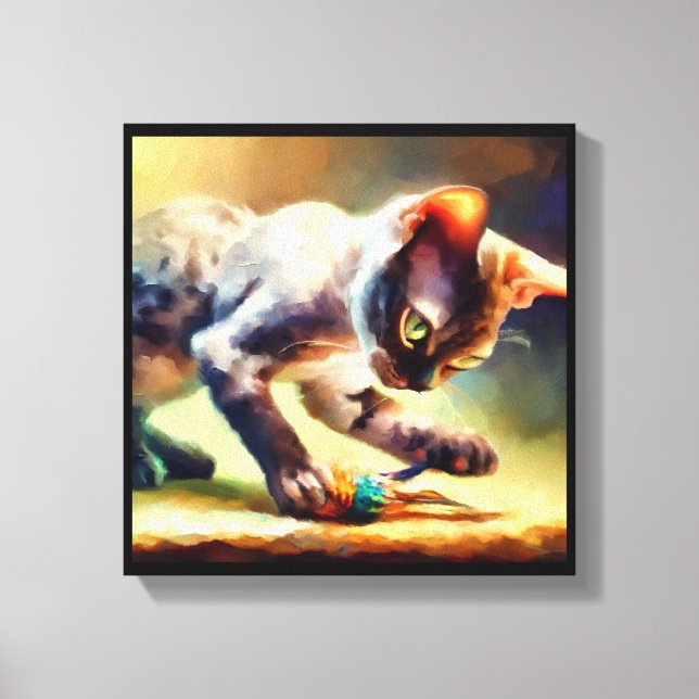 Devon Rex Cat Leinwanddruck (Vorderseite)