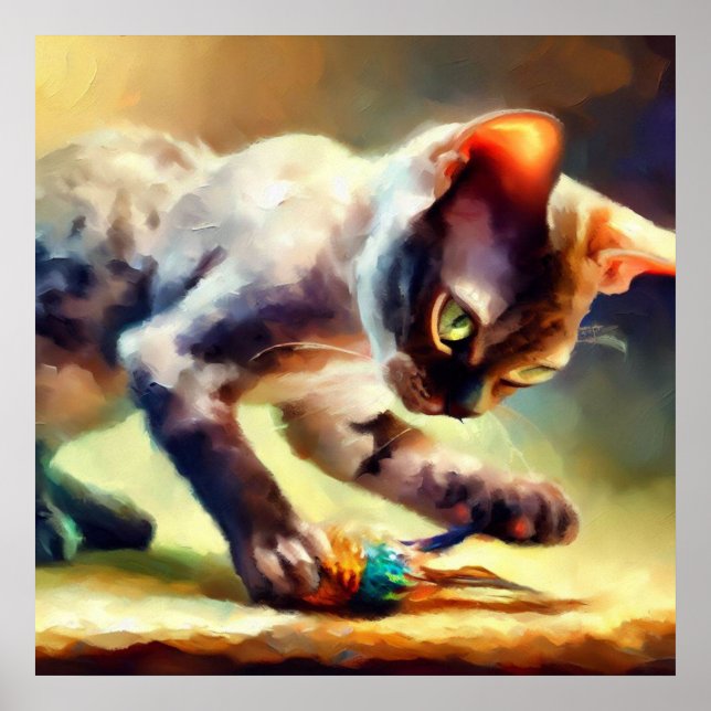 Devon Rex Cat Poster (Vorne)