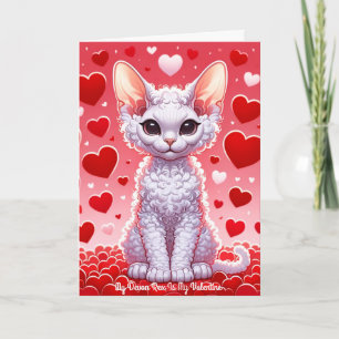 Devon Rex Cat Valentine Purr Holiday Card Feiertagskarte