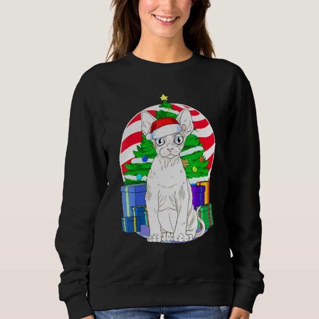 Devon Rex Cat Weihnachtsbaumdekor Sweatshirt (Vorderseite)