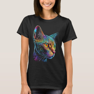 Devon Rex Farbige Grafik Katzenpapa Katzenmama Mä T-Shirt