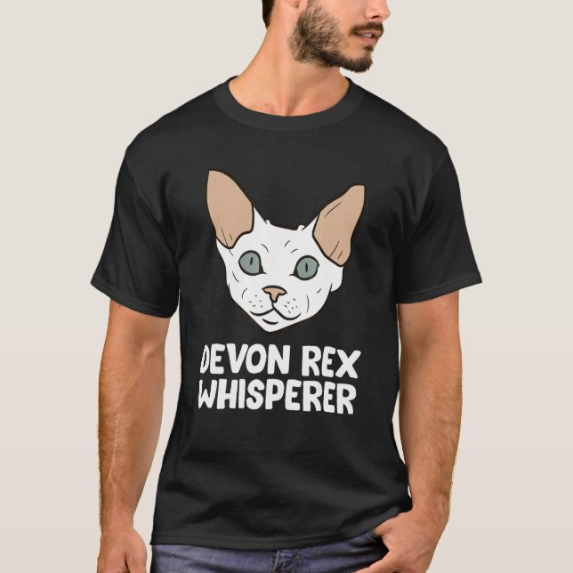 Devon Rex Flüsterer Lustiger Devon Rex Katze T-Shirt (Vorderseite)