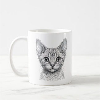 Devon Rex Kätzchen-Tasse - Tintenillustration Kaffeetasse