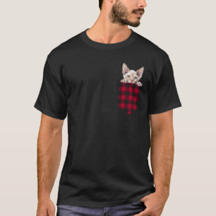 Devon Rex Katze in Tasche spähende Katzenliebhaber T-Shirt