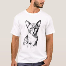 Devon Rex Katze Skizze Herren T-Shirt