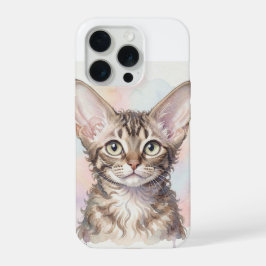 Devon Rex Katzen Wasserfarbenporträt iPhone 15 Pro Hülle