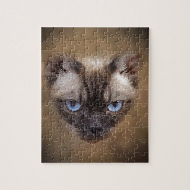 Devon Rex Katzengesicht Puzzle (Vertikal)