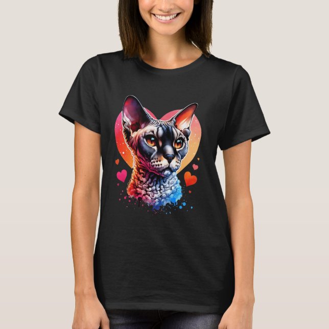 Devon Rex Katzenliebhaber Devon Rex T-Shirt (Vorderseite)