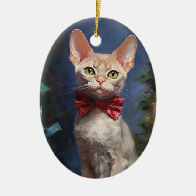 Devon Rex Keramik Ornament (Vorne)