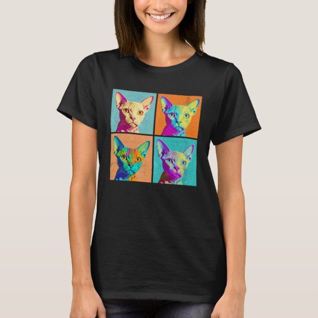 Devon Rex Pop Illustration Colorful Animal Women T-Shirt (Vorderseite)