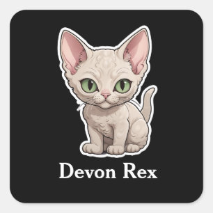 Devon Rex Quadratischer Aufkleber
