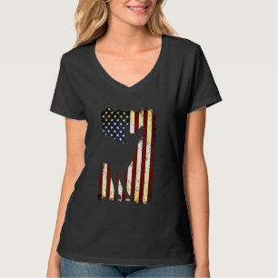 Devon Rex Silhouette American Flag 4. Juli Lon T-Shirt
