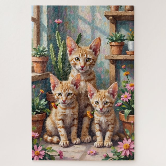 Devon Rex Sukkulentengarten Kunst Puzzle (Vertikal)