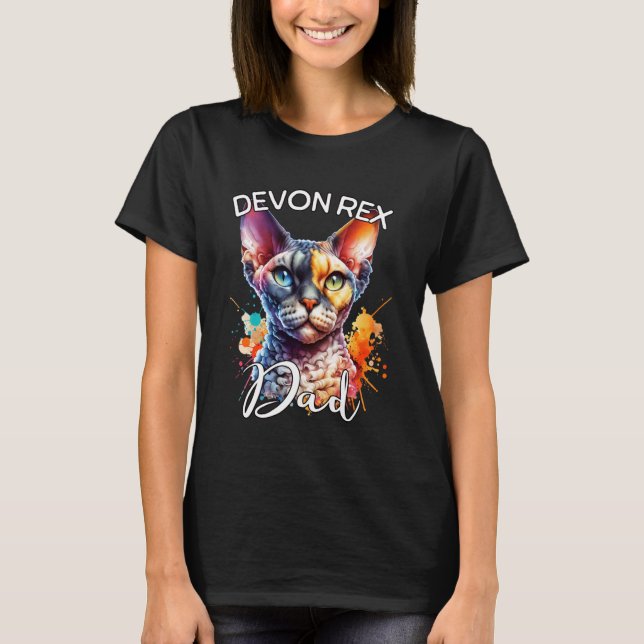 Devon Rex Vater Devon Rex Katze T-Shirt (Vorderseite)