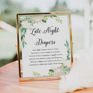 DEVON Späte Night Diapers Baby Shooting Sign Poster