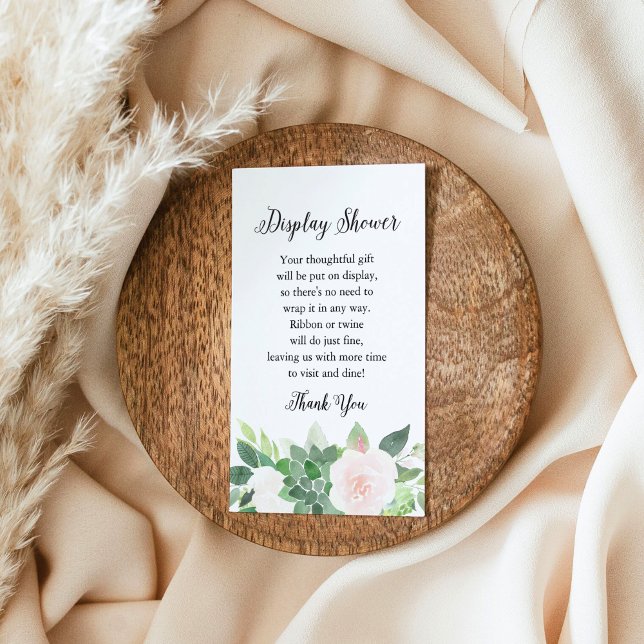 DEVON Succulent Blush Floral Display Showcard Begleitkarte (Von Creator hochgeladen)