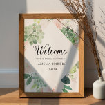 DEVON Succulent Brautparty Willkommen 18x24 Poster<br><div class="desc">Die Kollektion Devon ist ein atemberaubendes Set von Designs, das die Schönheit der Natur in ihren zarten Aquarellsukkulenten, Blättern und Blütenfloralen perfekt einnimmt. Die sanften und zarten Farben Grün und Blau verleihen dem Ganzen ein gemütliches und romantisches Ambiente, während die aufwändigen Details der Aquarellblumen und des Grüns ein visuelles Element...</div>