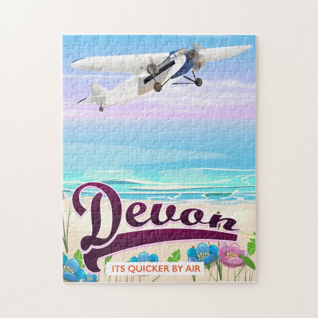 Devon Vintage-Flugreiseplakat Puzzle (Vertikal)