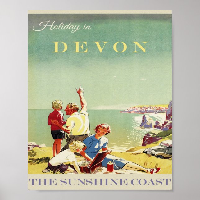 Devon Vintage Reisen Poster (Vorne)