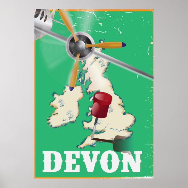 Devon Vintage Reiseplakat Poster (Vorne)
