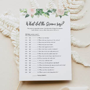 DEVON, was die Groom sagte, Bridal Game Card Einladung