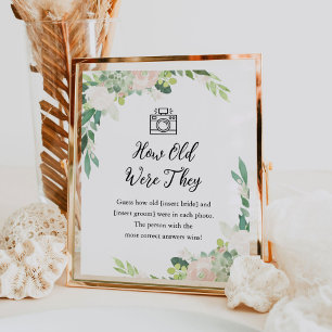 DEVON Wie alt waren sie Bridal Game Sign Poster