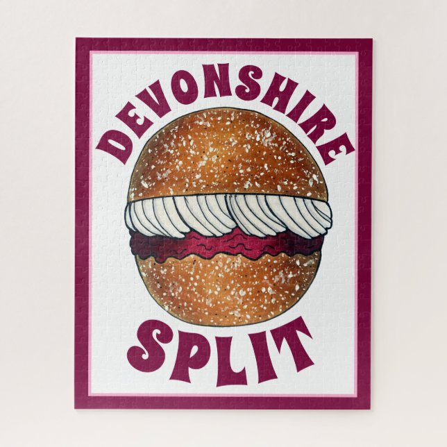 Devonshire Split Cream Jam Tea Shoppe Café Bakery Puzzle (Vertikal)