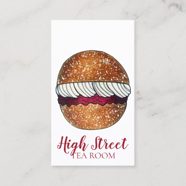Devonshire Split Cream Jam Tea Shoppe Café Bakery Visitenkarte (Vorderseite)