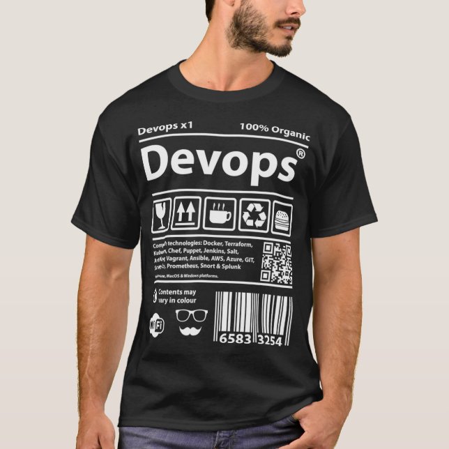 Devops Barcode programming computers source code g T-Shirt (Vorderseite)