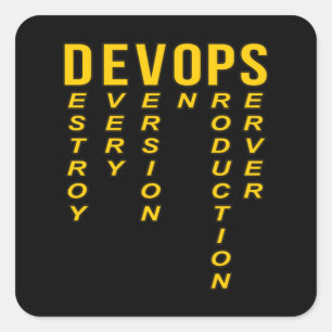 Devops Definition Technical Computer IT Programmer Quadratischer Aufkleber