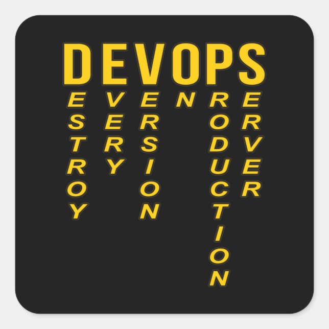Devops Definition Technical Computer IT Programmer Quadratischer Aufkleber (Vorderseite)