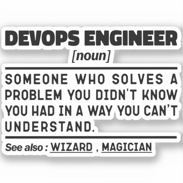 Devops Engineer Definition Abschluss Funny Sprichw Aufkleber (Vorderseite)