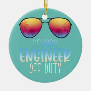 DevOps Engineer Off Duty Funny Summer Vacation Keramik Ornament